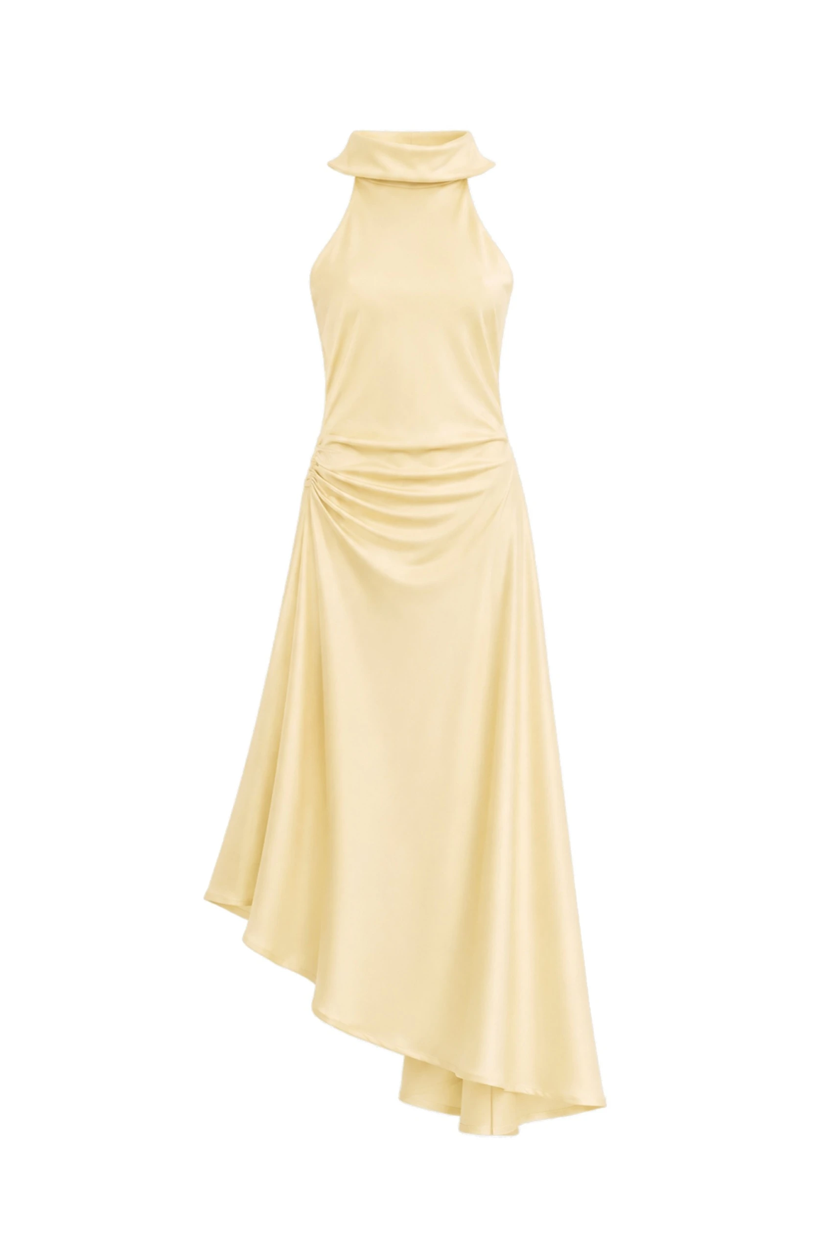 SIMKHAI Monica Satin Midi Dress in Buttercream SIMKHAI Monica Satin Midi Dress in Buttercream