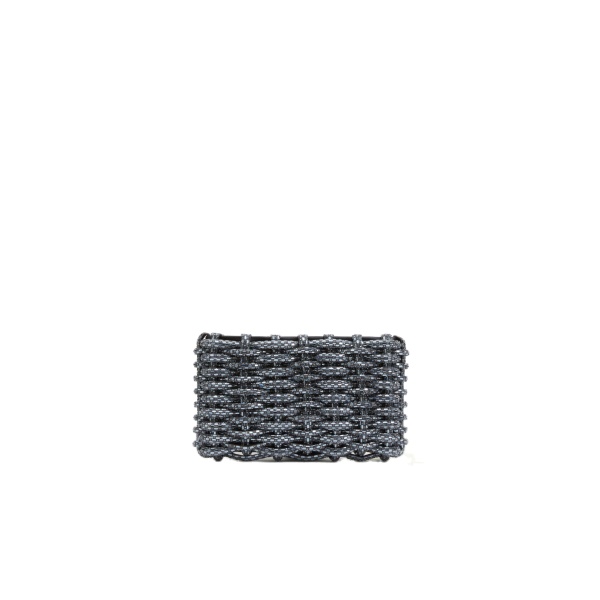 SIMKHAI Morgan Woven Rhinestone Clutch in Black