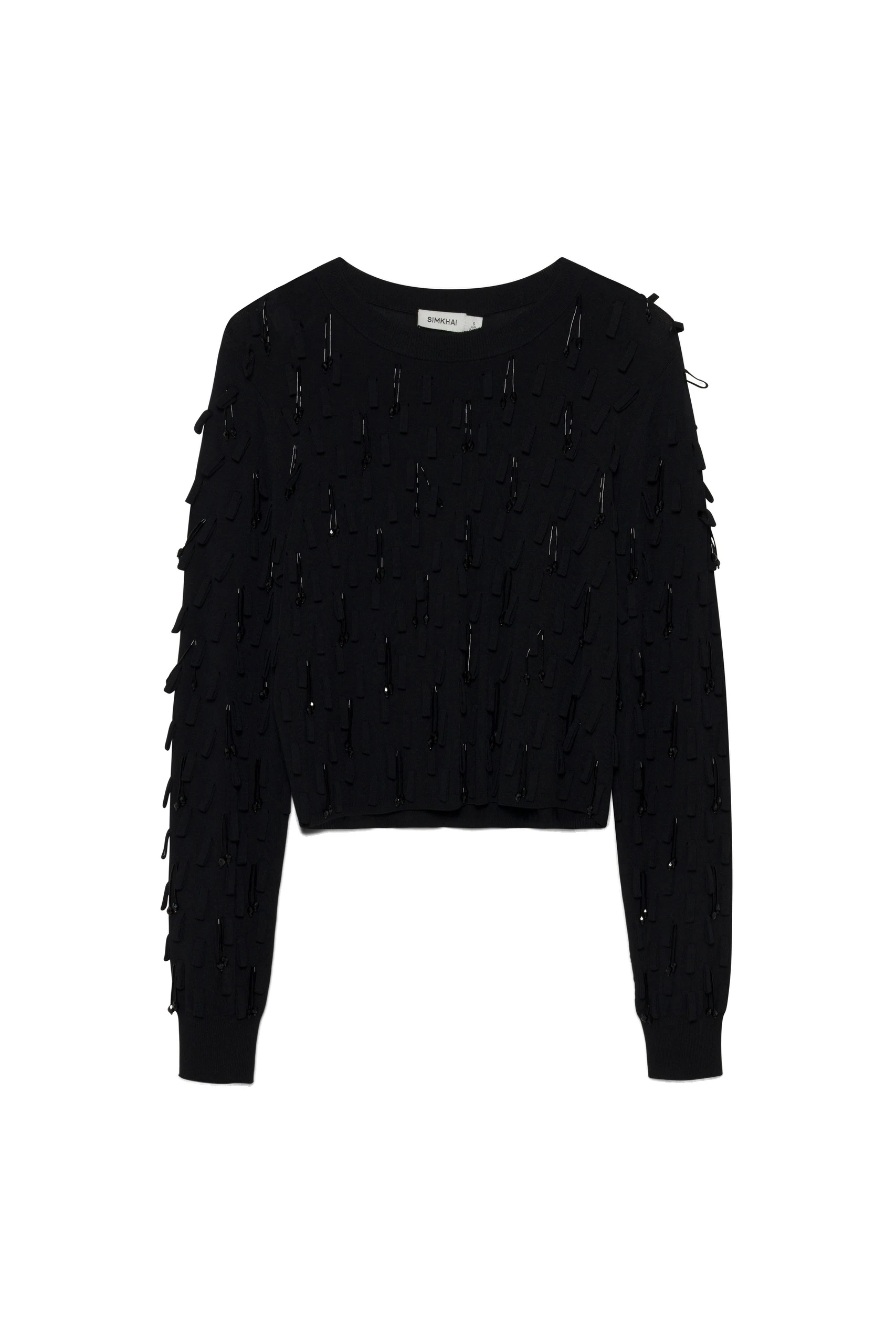 SIMKHAI Myra Embellished Knit Top in Black SIMKHAI Myra Embellished Knit Top in Black