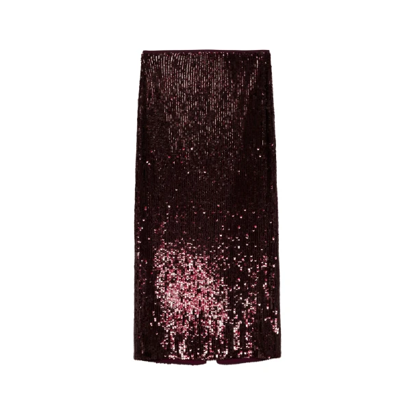 SIMKHAI Nikki Embellished Midi Skirt in Fig