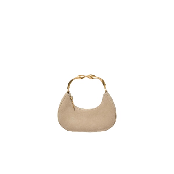 SIMKHAI Nixi Suede Crescent Bag in Desert