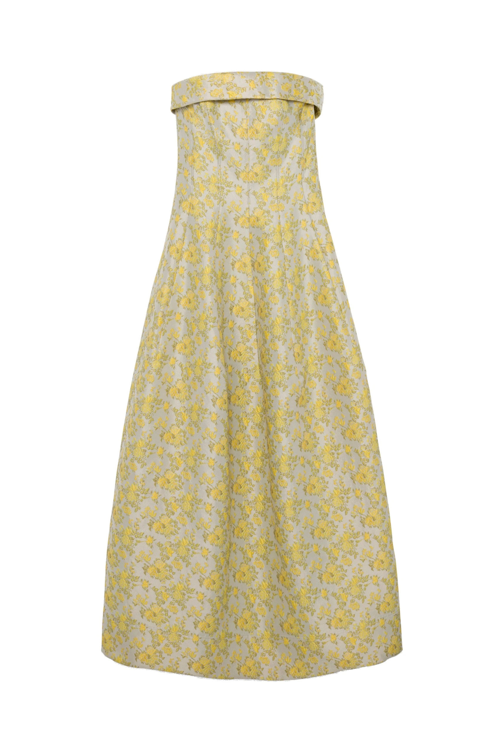 SIMKHAI Octavia Jacquard Strapless Gown in Buttercream SIMKHAI Octavia Jacquard Strapless Gown in Buttercream