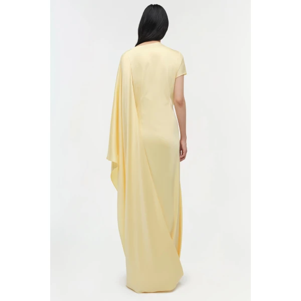 Ora Satin Gown in Buttercream - Image 5