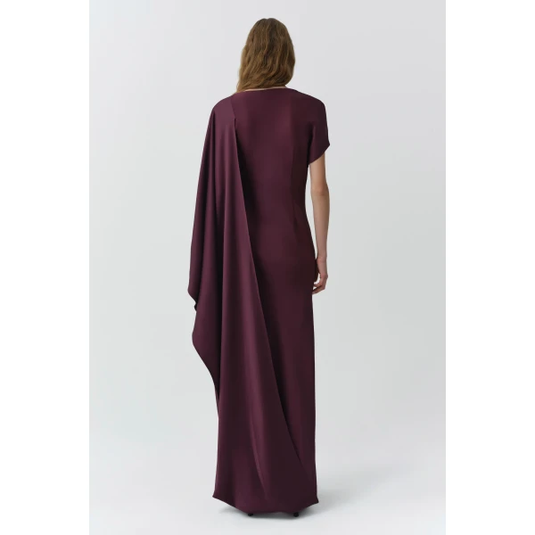 Ora Satin Gown in Fig - Image 5