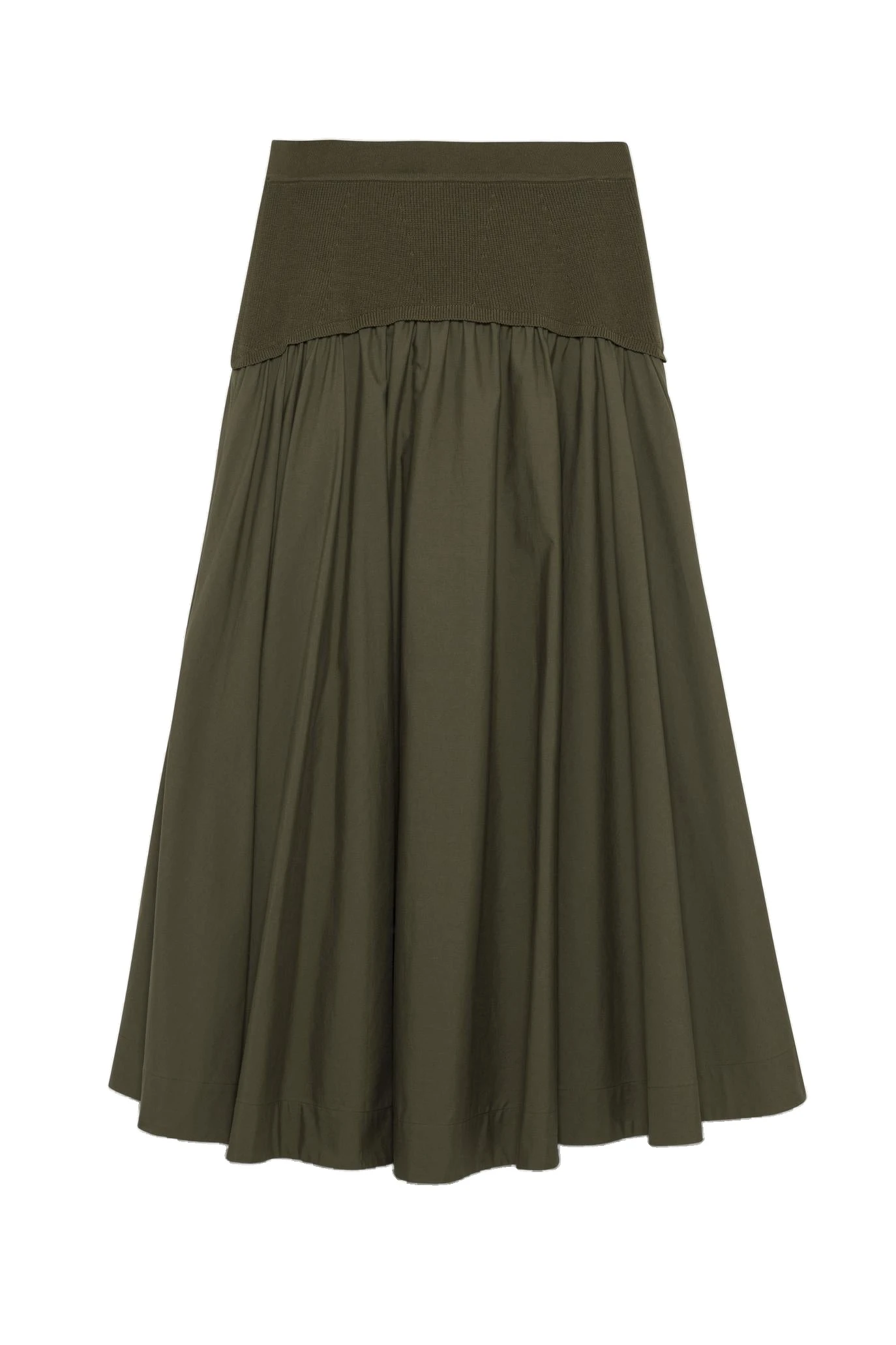 SIMKHAI Ovie Knit Cotton Midi Skirt in Fern SIMKHAI Ovie Knit Cotton Midi Skirt in Fern