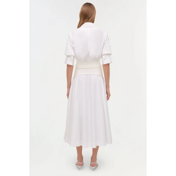 Ovie Midi Skirt in White - Image 5