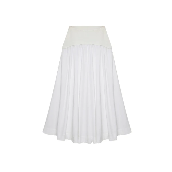 Ovie Midi Skirt in White