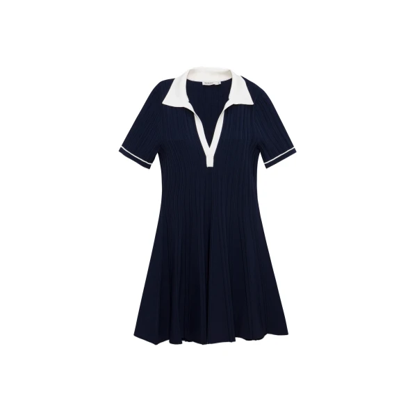 SIMKHAI Page Knit Polo Mini Dress in Midnight Multi