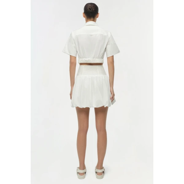 Pippa Bubble Mini Skirt in White - Image 5