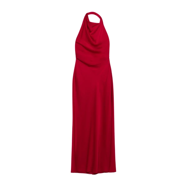 Reannon Draped Gown in Lipstick