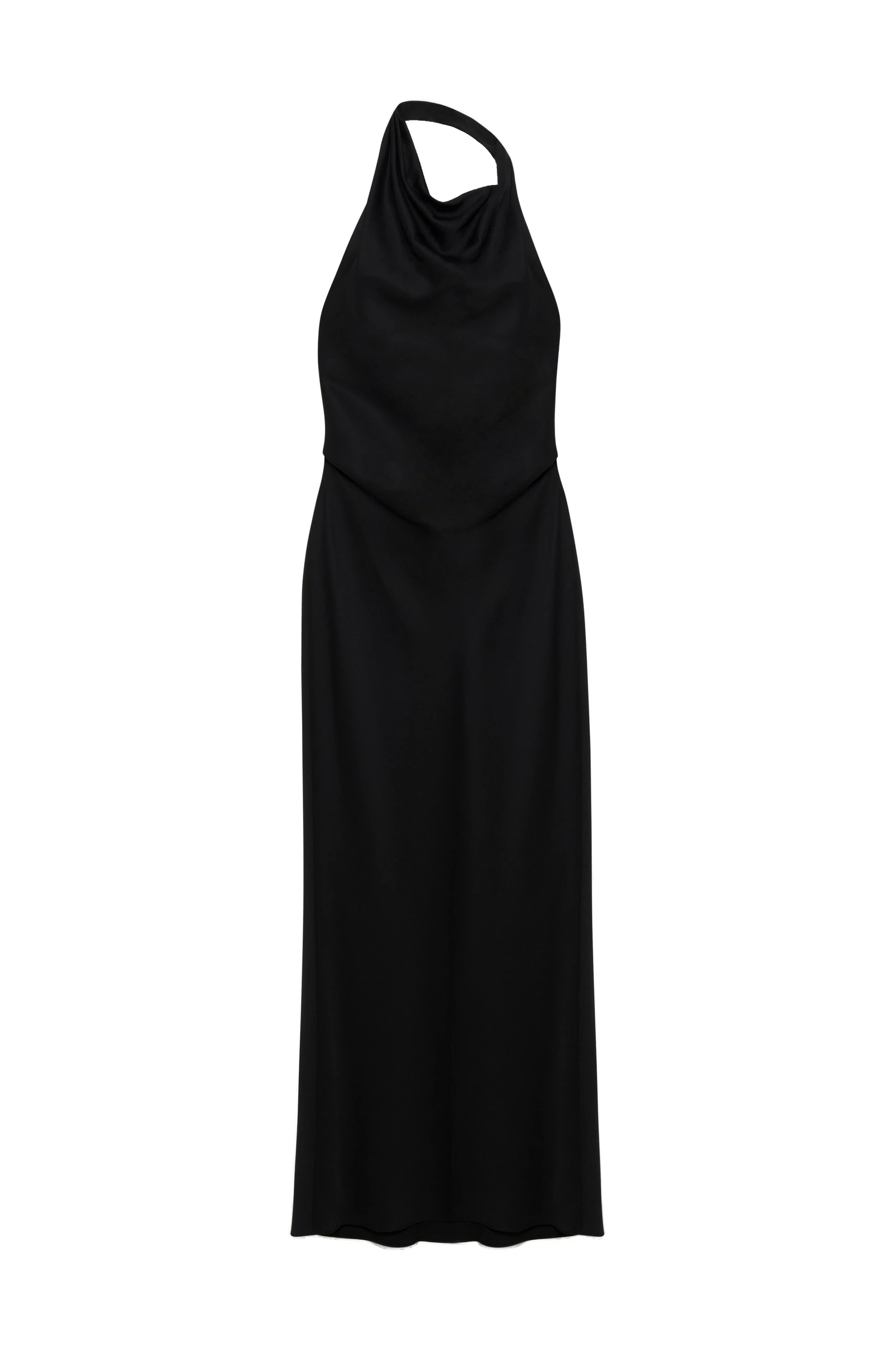 SIMKHAI Reannon Draped Satin Gown in Black SIMKHAI Reannon Draped Satin Gown in Black