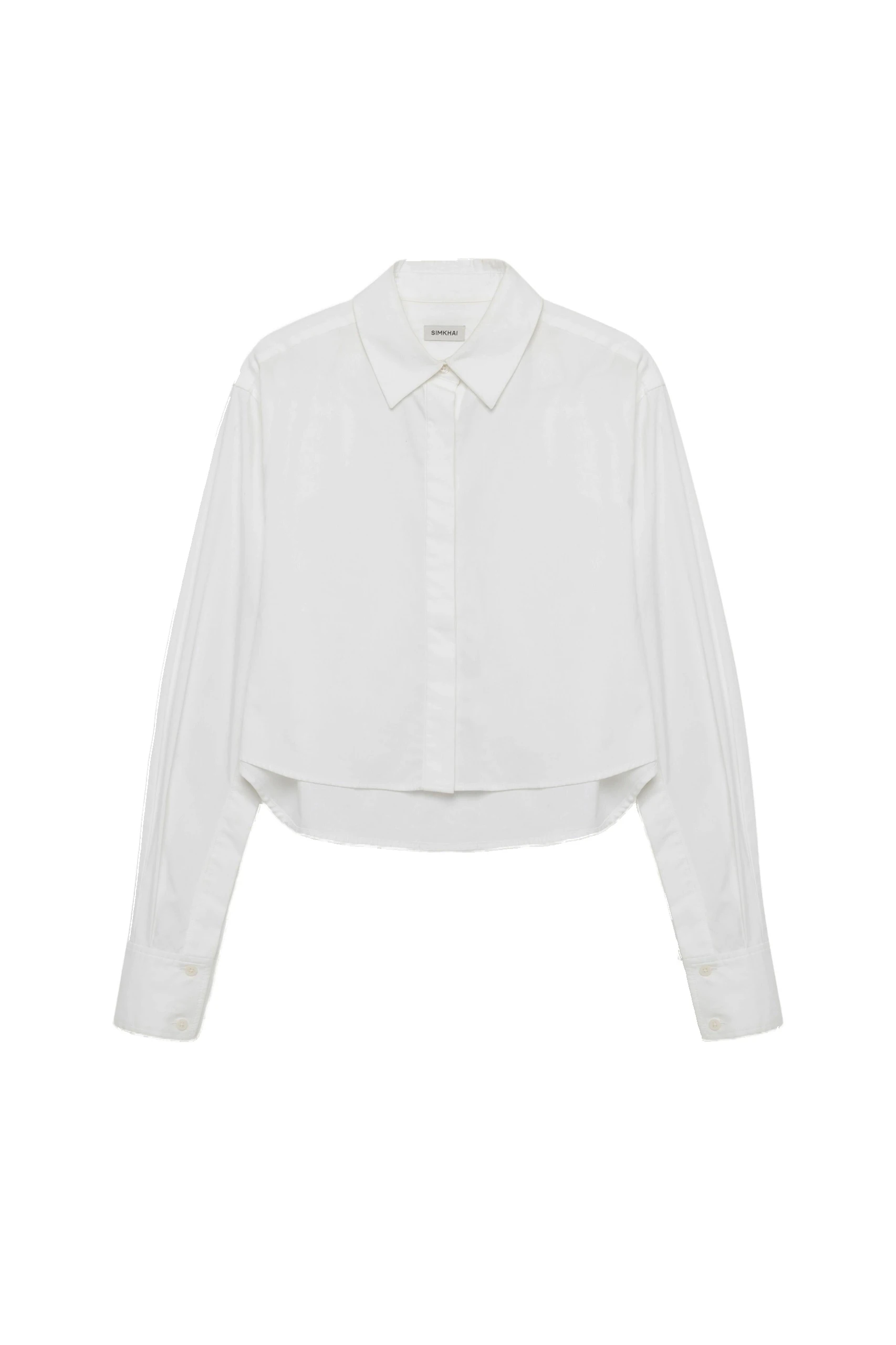 SIMKHAI Renata Cropped Shirt in White SIMKHAI Renata Cropped Shirt in White