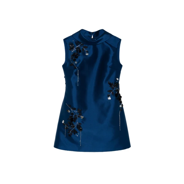 SIMKHAI Renza Embellished Mini Dress in Ink