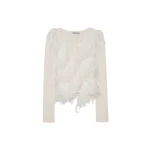 SIMKHAI Rielle Feather Cardigan in Ivory