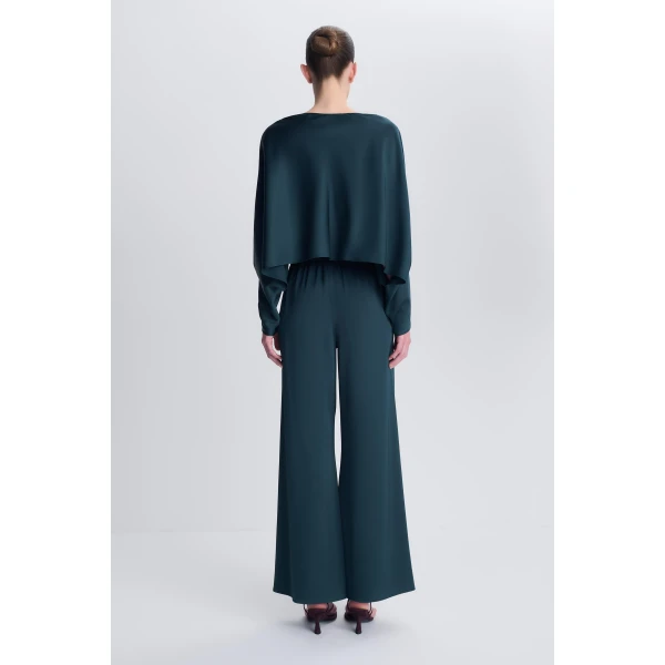 Roni Satin Pant in Dark Spruce - Image 5