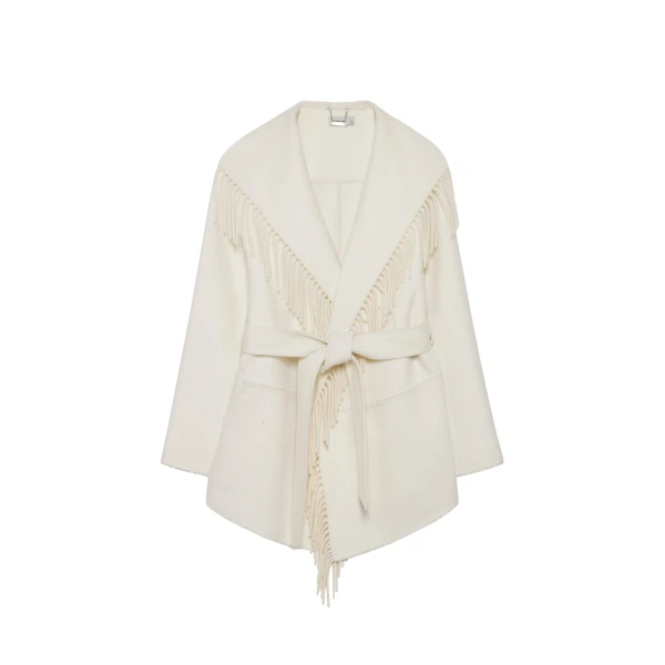 SIMKHAI Rowen Fringe Jacket in Frost