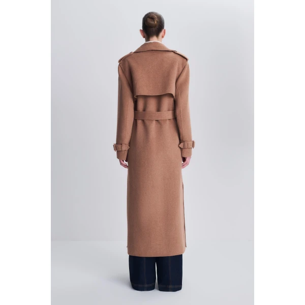 Rumi Belted Wool Coat in Camel - Image 6