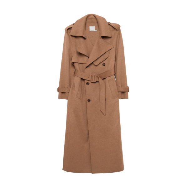SIMKHAI Rumi Belted Wool Coat in Camel