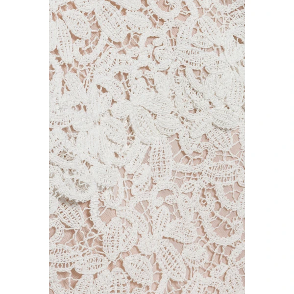 Rylin Floral Raffia Mini Dress in Ivory - Image 5