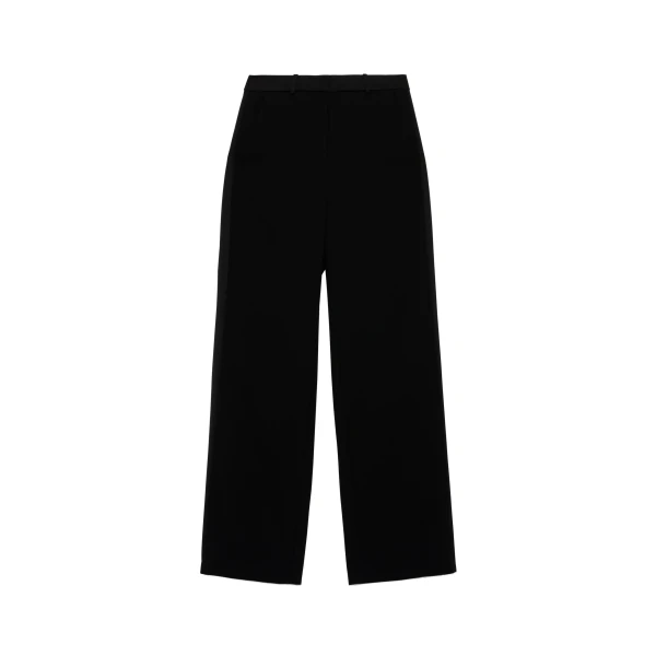 SIMKHAI Sabela Satin Crepe Wide Leg Pant in Black