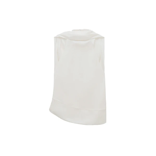 SIMKHAI Samira Satin Cape Top in Ivory