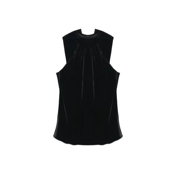 Scarlett Draped Velvet Cape Top in Black