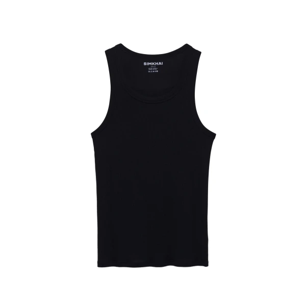 Scoop-Neck Tank in Black