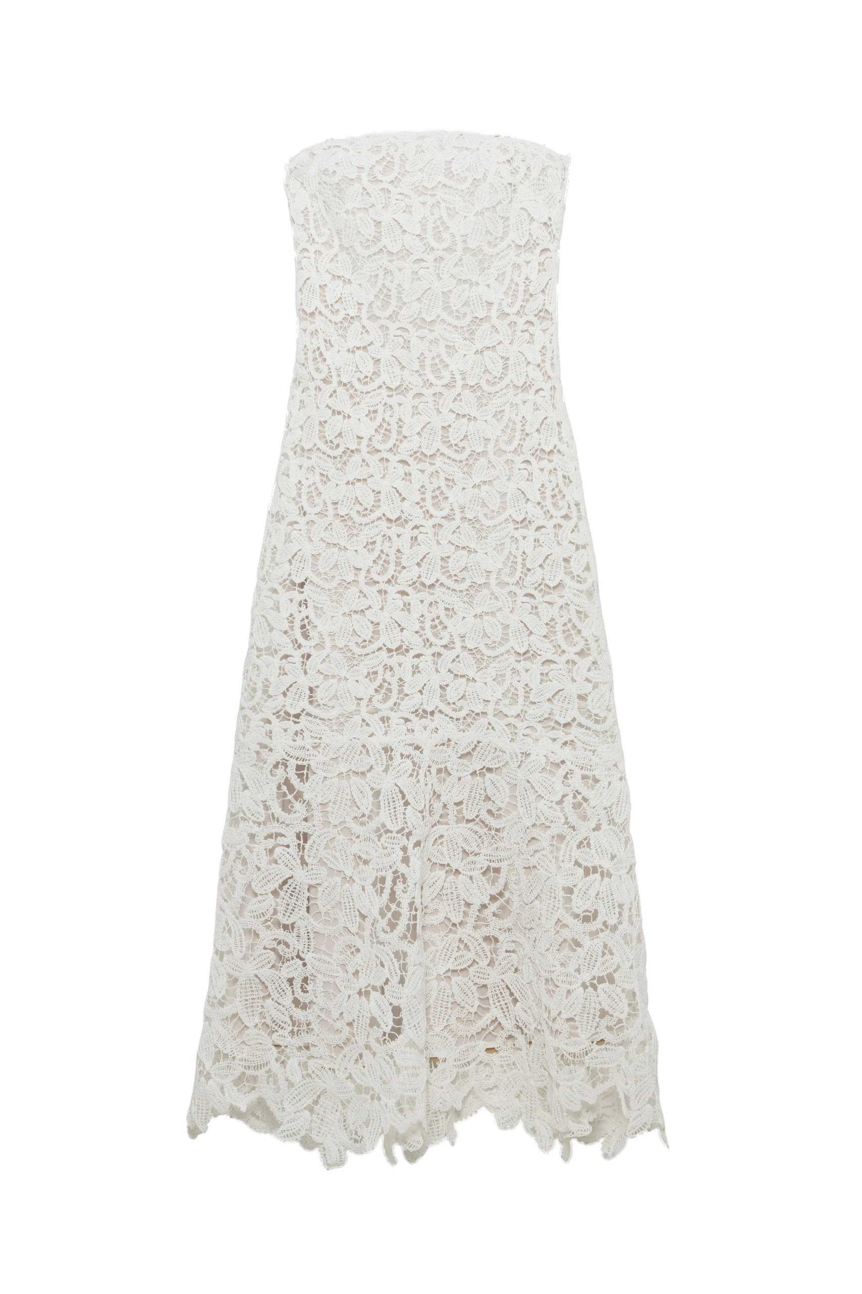 SIMKHAI Sera Floral Raffia Bustier Midi Dress in Ivory SIMKHAI Sera Floral Raffia Bustier Midi Dress in Ivory