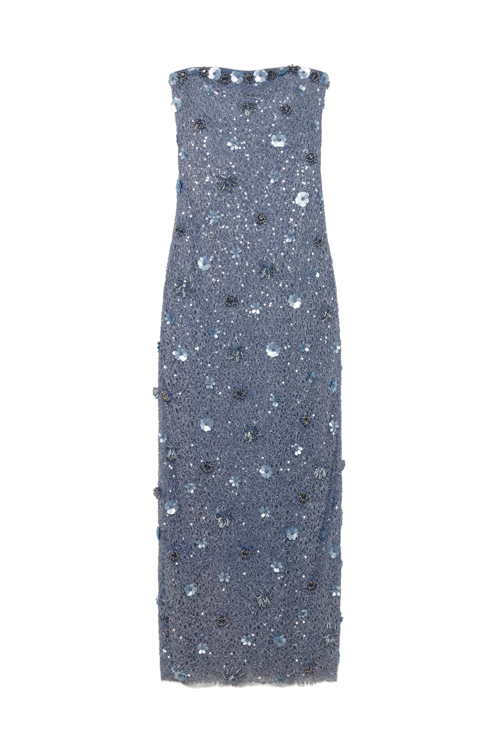 SIMKHAI Serafina Strapless Embellished Gown in Dusty Blue SIMKHAI Serafina Strapless Embellished Gown in Dusty Blue