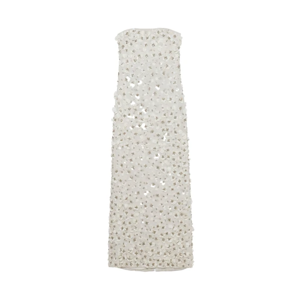 SIMKHAI Serafina Strapless Embellished Gown in Ivory