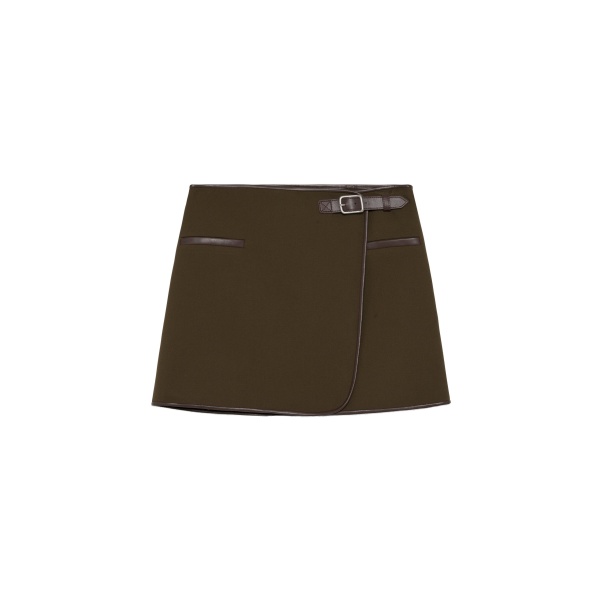 SIMKHAI Sheridan Mini Skirt in Dark Olive Multi