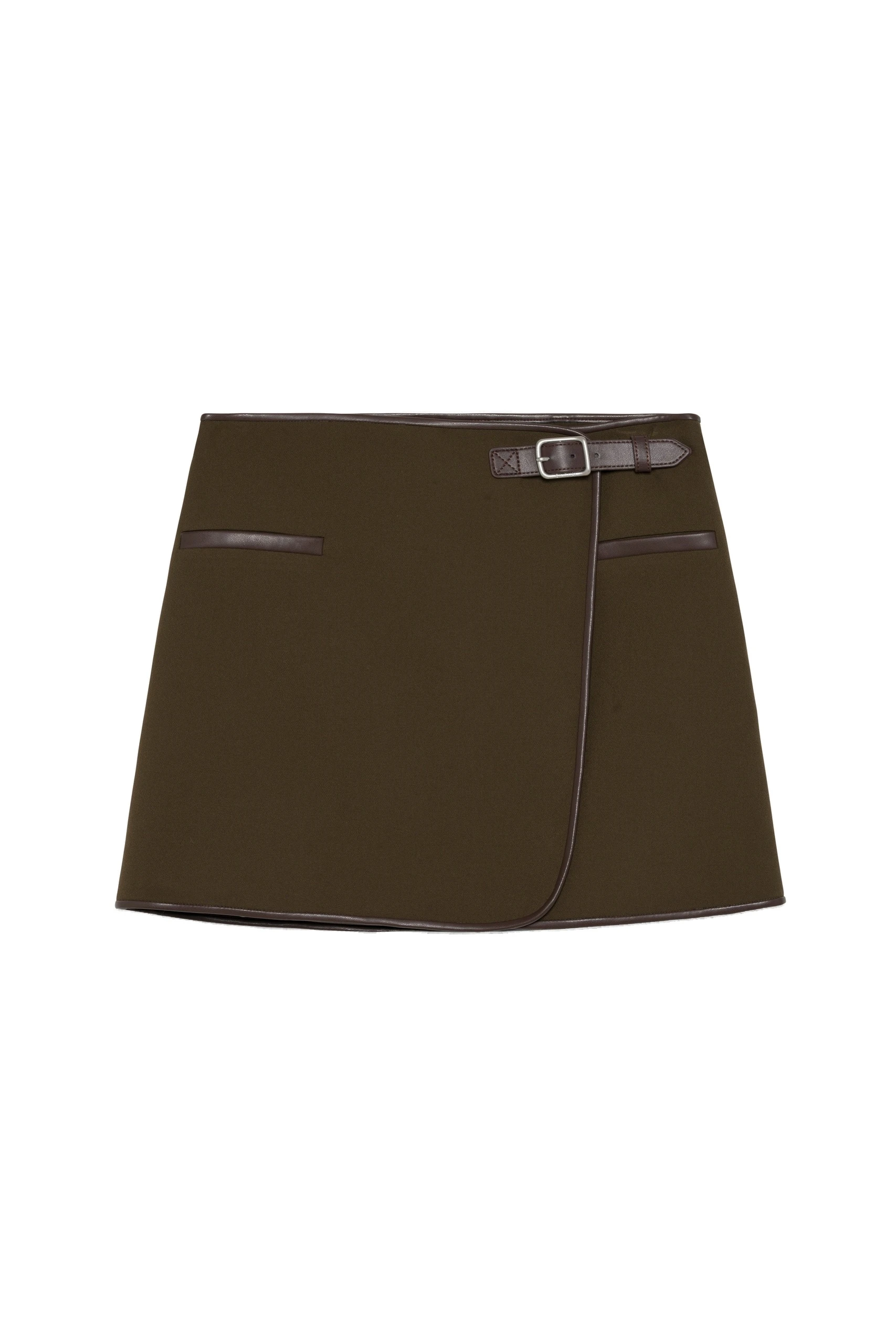 SIMKHAI Sheridan Mini Skirt in Dark Olive Multi SIMKHAI Sheridan Mini Skirt in Dark Olive Multi