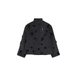 SIMKHAI Siena Embellished Wool Jacket in Dark Charcoal