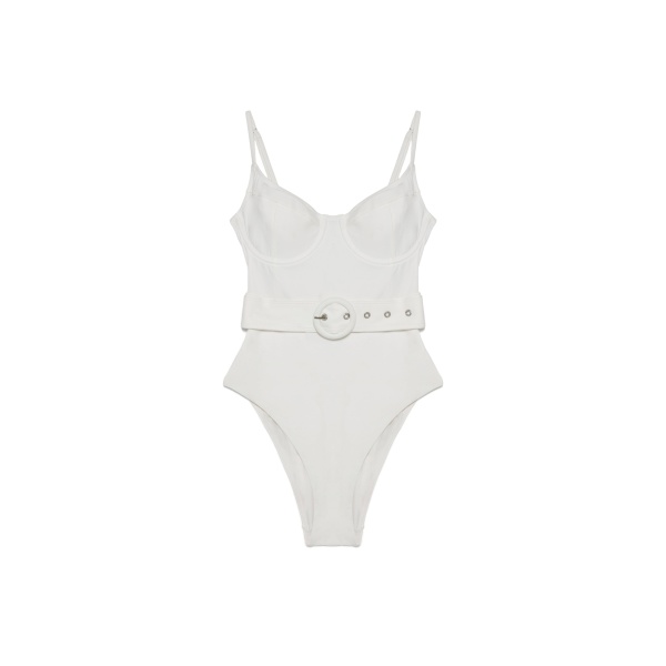 SIMKHAI Signature Noa Swimsuit in White