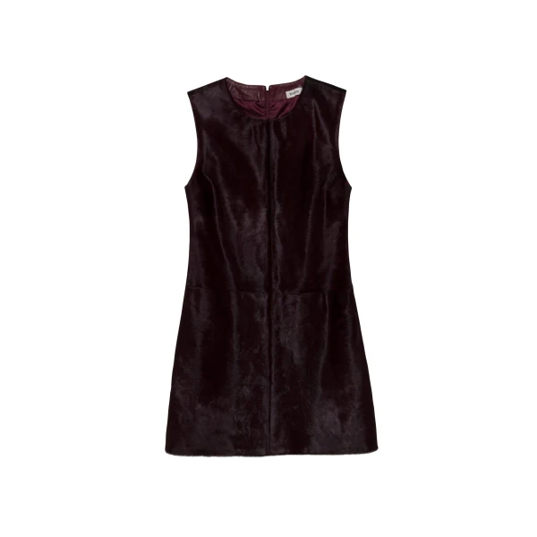 Sonoma Calf Hair Mini Dress in Fig