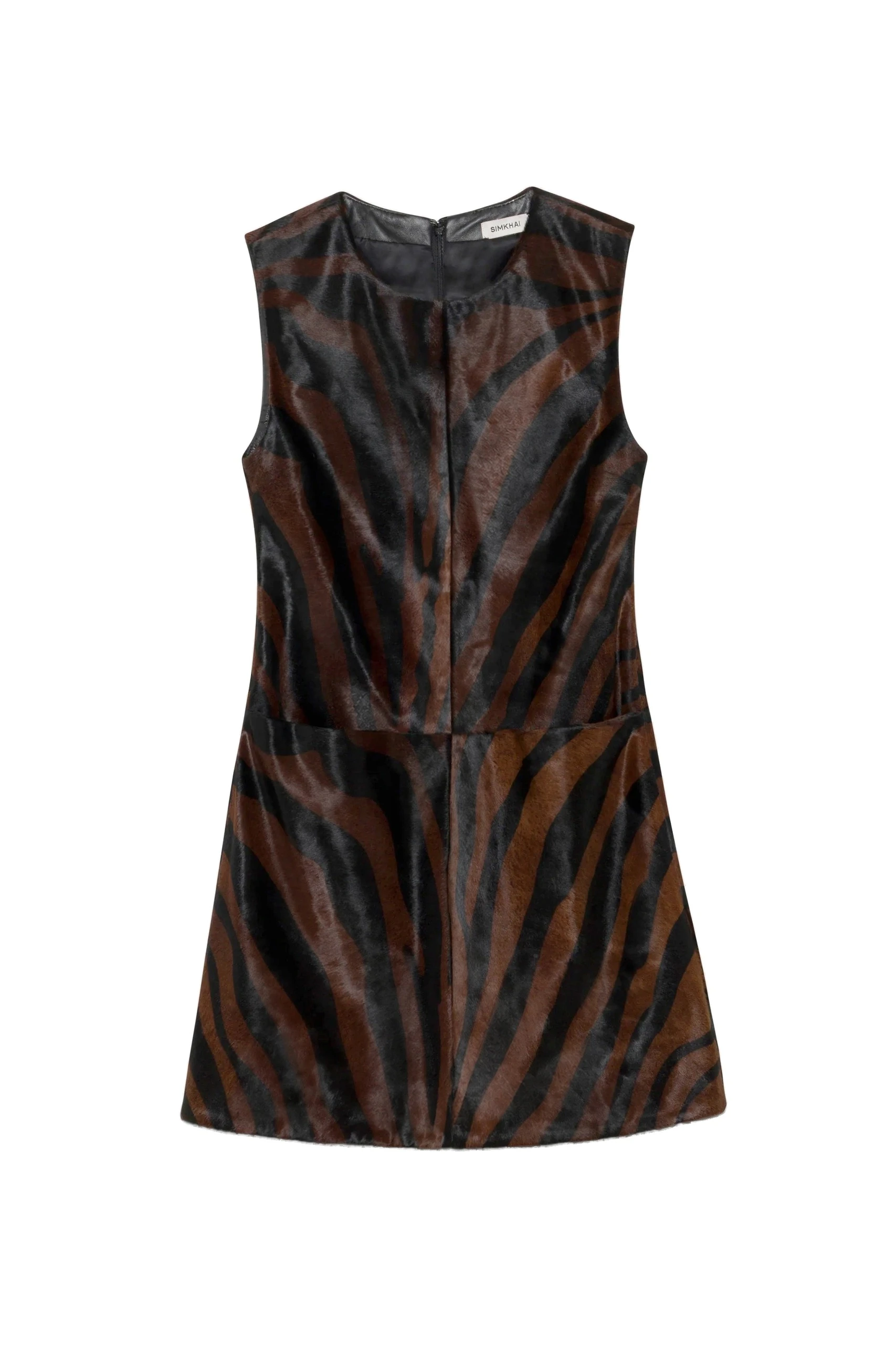 SIMKHAI Sonoma Calf Hair Mini Dress in Zebra SIMKHAI Sonoma Calf Hair Mini Dress in Zebra