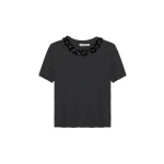SIMKHAI Sophie Knit Top in Charcoal Dusty Blue