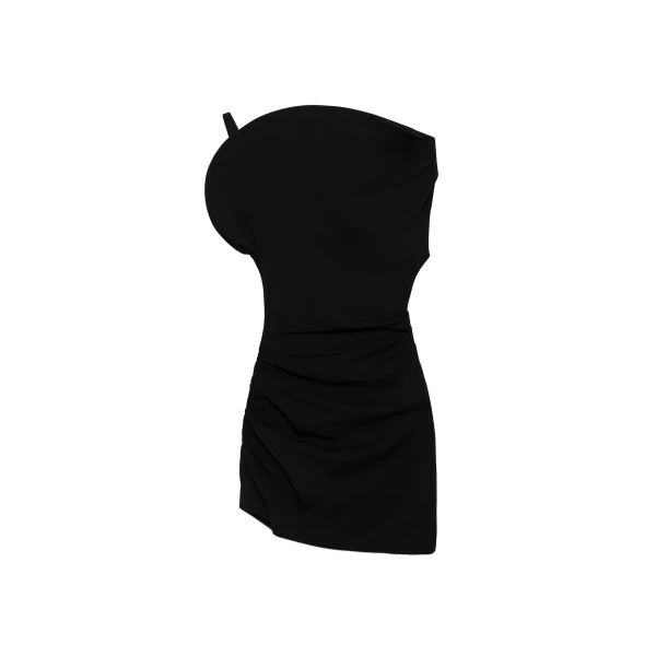 Stefi Draped Mini Dress in Black