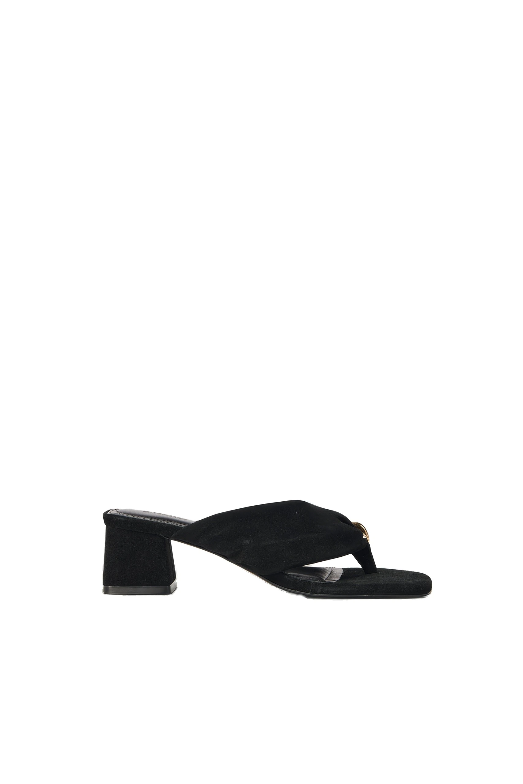 SIMKHAI Stella Suede Block Heel in Black SIMKHAI Stella Suede Block Heel in Black