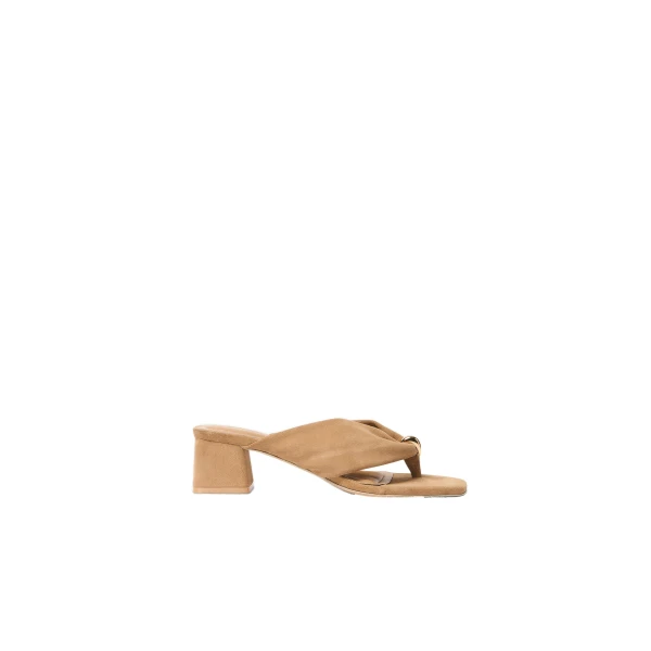 Stella Suede Block Heel in Light Camel