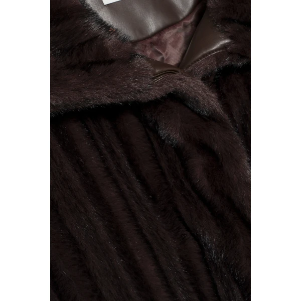 Sudie Faux Fur Jacket in Dark Chocolate - Image 6