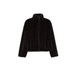 SIMKHAI Sudie Faux Fur Jacket in Dark Chocolate