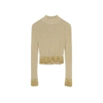 SIMKHAI Tali Pearl Fringe Top in Gold