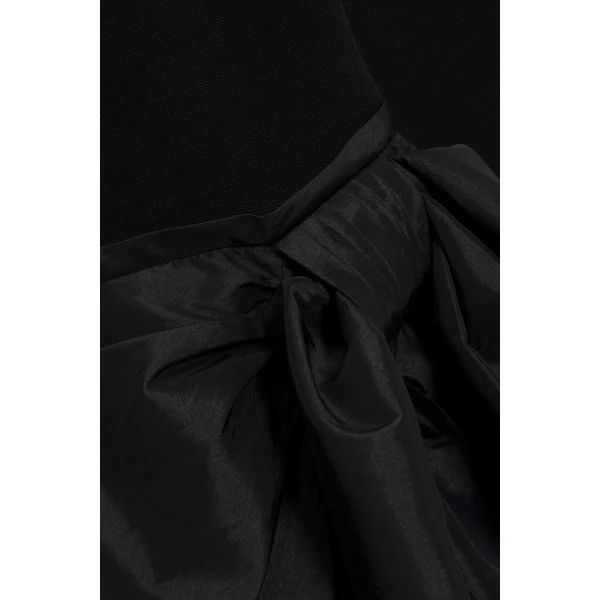 Tedda Taffeta Knit Mini Dress in Black - Image 6