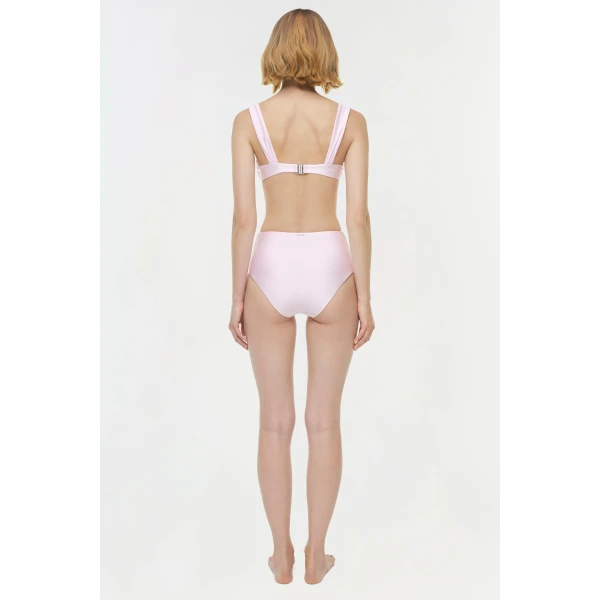 Teya High Waisted Ruched Bikini Bottom in Tulip - Image 5