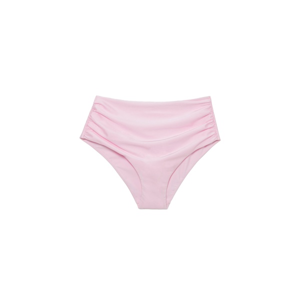 SIMKHAI Teya High Waisted Ruched Bikini Bottom in Tulip