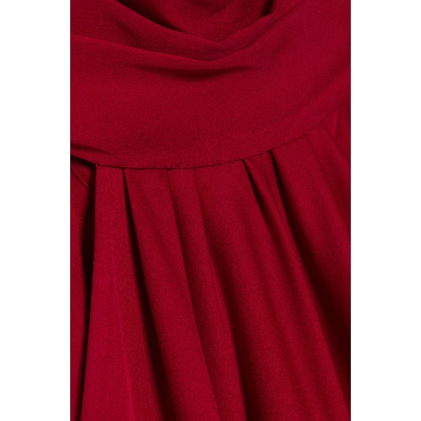 Toni Satin Mini Dress in Lipstick - Image 6