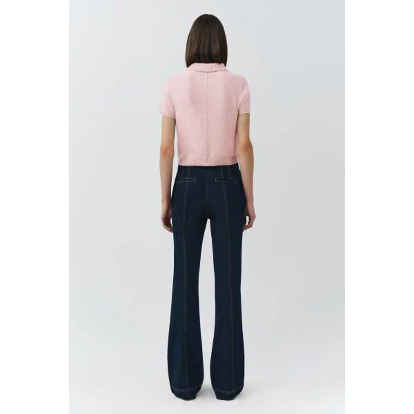 Twila Cashmere Polo in Bubblegum - Image 5