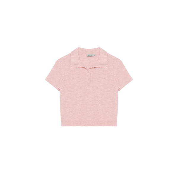 SIMKHAI Twila Cashmere Polo in Bubblegum