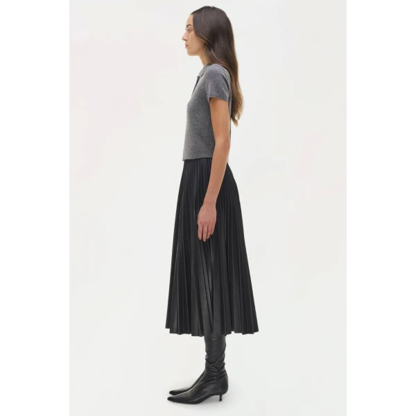 Twila Cashmere Polo in Heather Grey - Image 5